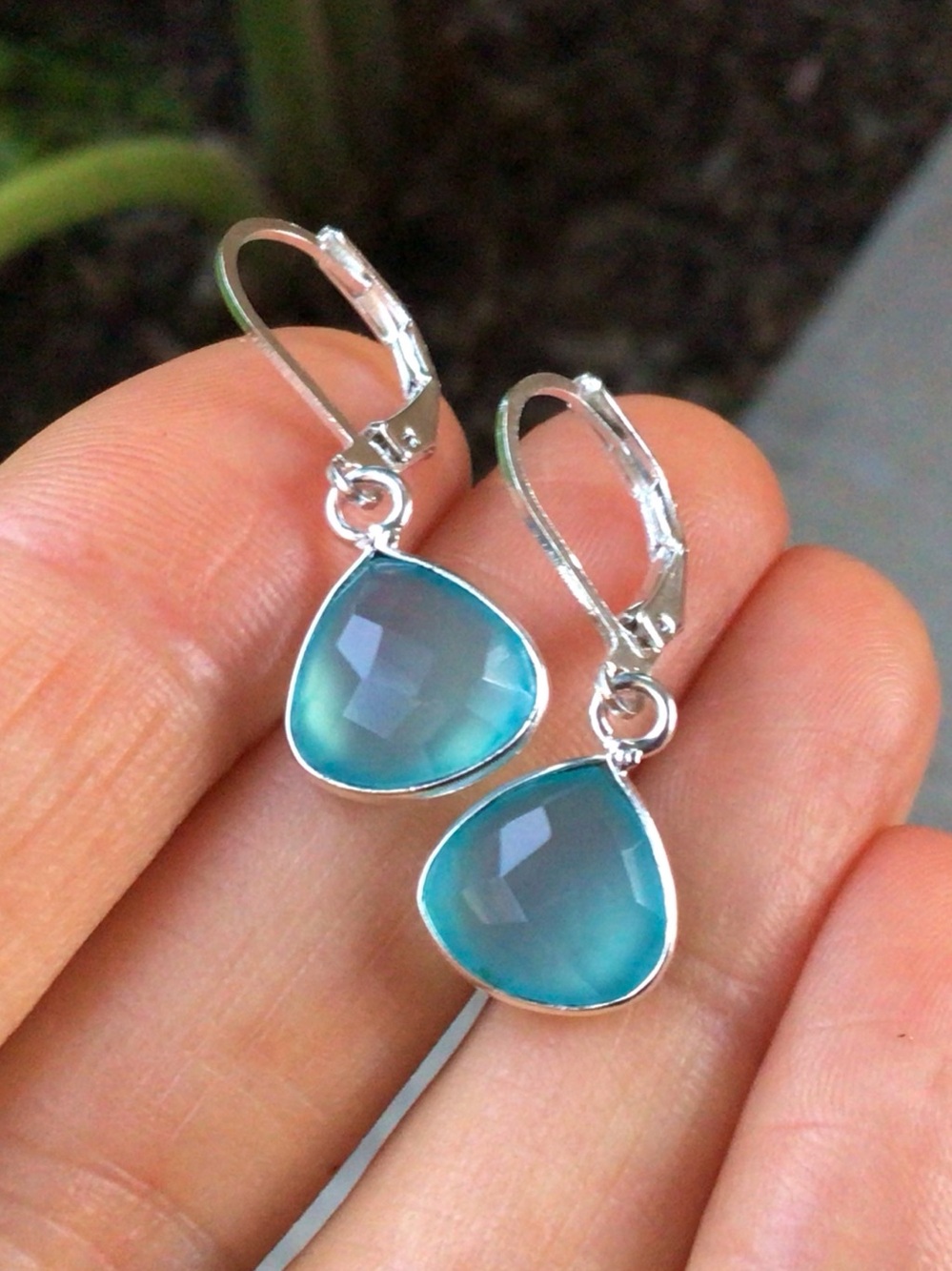 Sterling Silver Chalcedony Sundance Charm Earrings sale - Picture 5 of 10